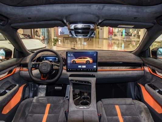 Dubbel-Wishbone Independent Suspension EV Car 2024 Zeekr001 You100kwh AWD Zwart Oranje